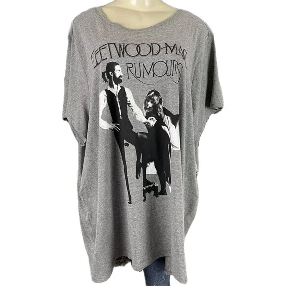Fleetwood Mac +5 Heather Gray Crew Neck Rumors Band Graphic Short Sleeve Tee - Picture 2 of 6